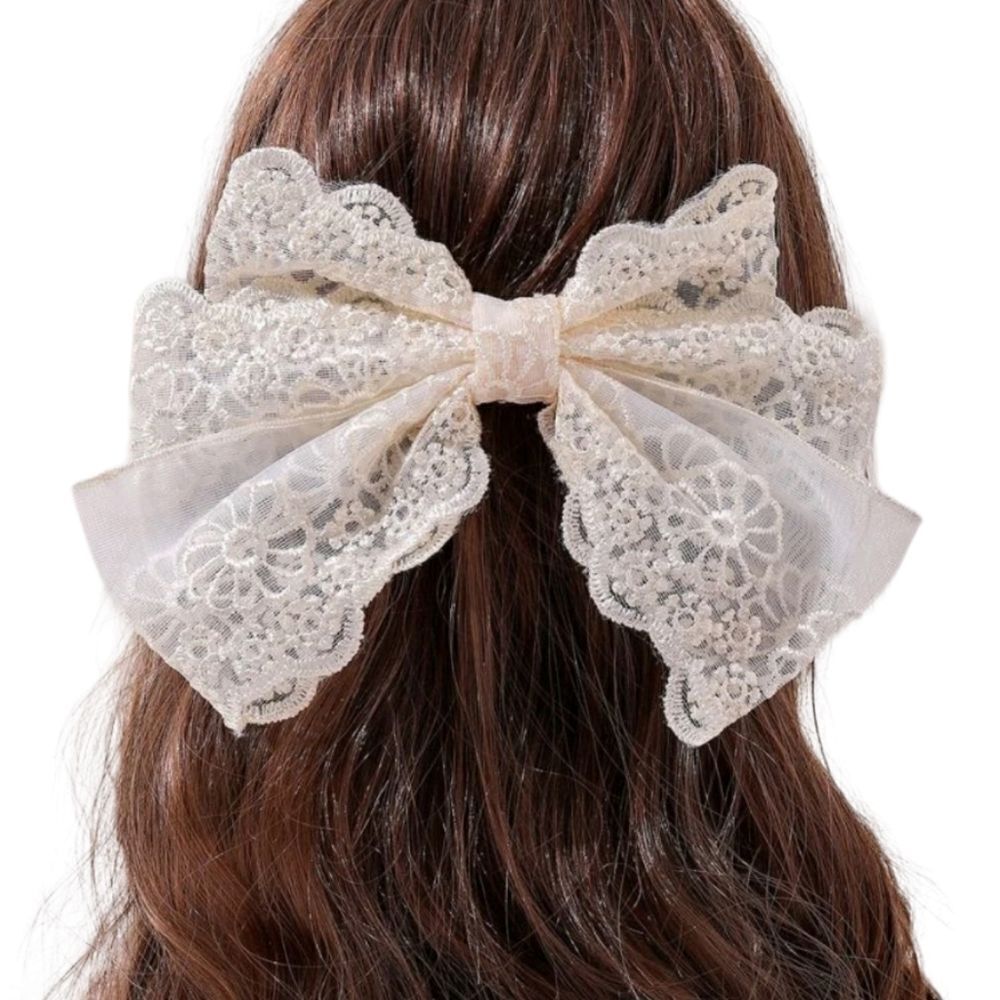 Lace Hair Bow Barrette